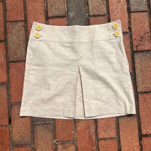 J Crew A-Line Pleated Linen Mini Skirt NWT